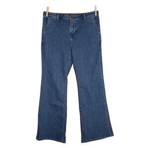 BROOKE SHIELDS TIMELESS NEW $71 Medium Wash Flare Denim Jean Size 14